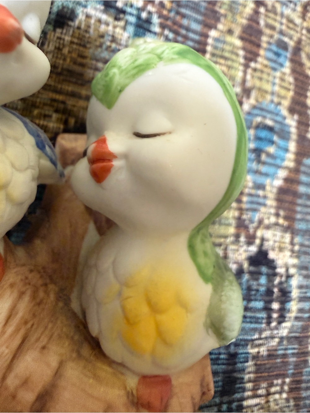 Vintage Norleans Porcelain Love Birds Figurine Mid Century Love You Truly - Picture 8 of 9